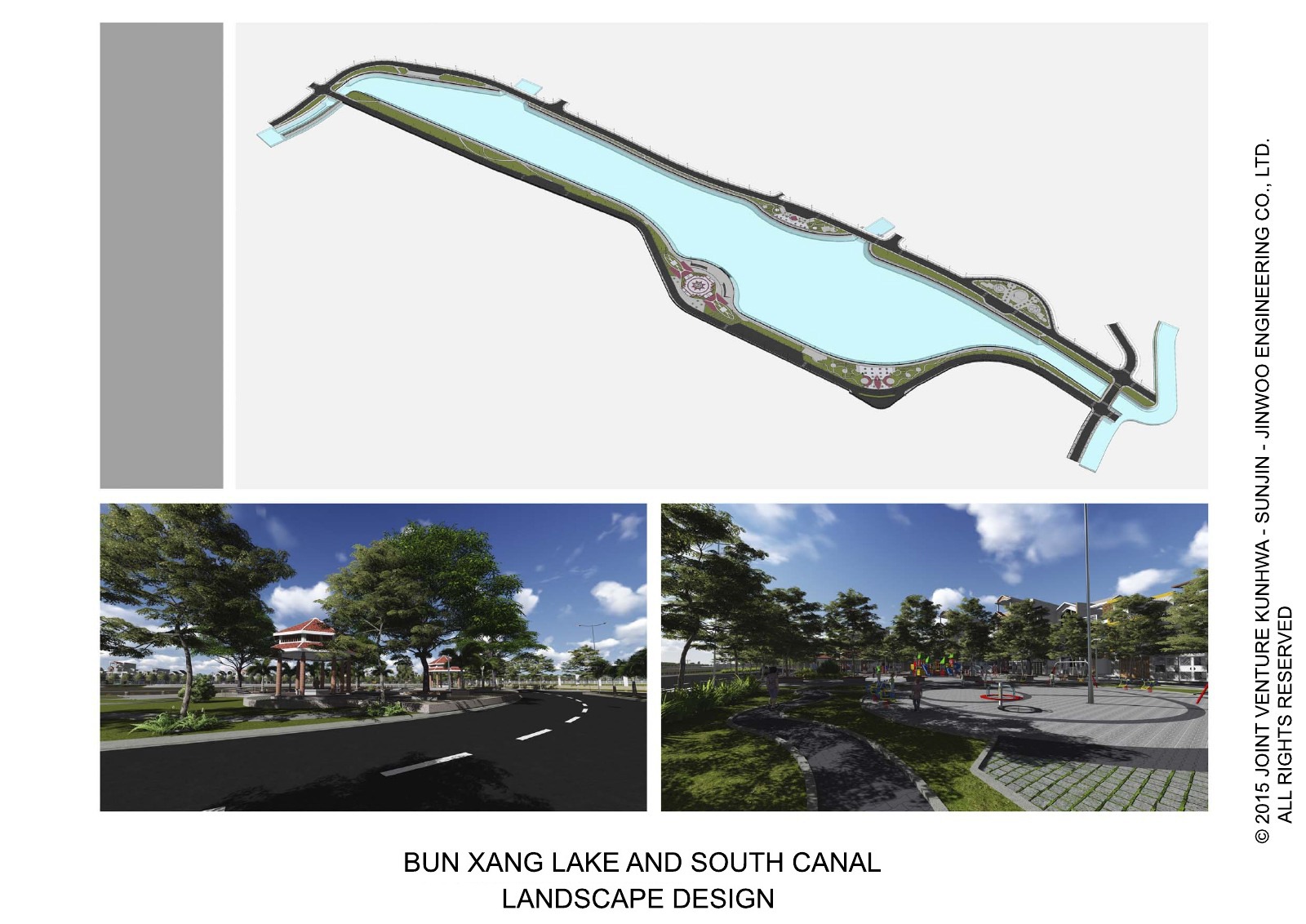 Cảnh quan hồ Bún Xáng và kênh phía Nam